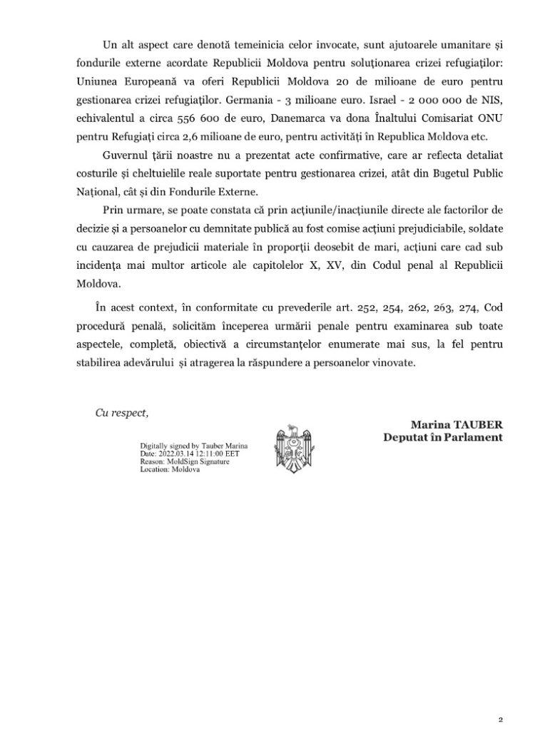 Partidul „ȘOR” vrea să afle dacă banii alocați pentru refugiați ajung la destinatari