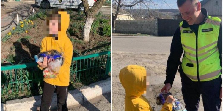 A ajuns cu roata-n șanț. Un șofer din Cimișlia, prins beat la volan, cu fiul de 6 ani în salon