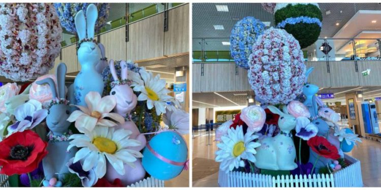 Aeroportul Internațional Chișinău a îmbrăcat straie de sărbătoare: Cum a fost decorată aerogara în ajun de Paște