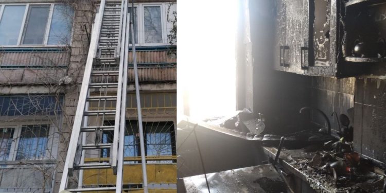 Intervenția pompierilor, la Orhei: Un apartament de la etajul trei a luat foc