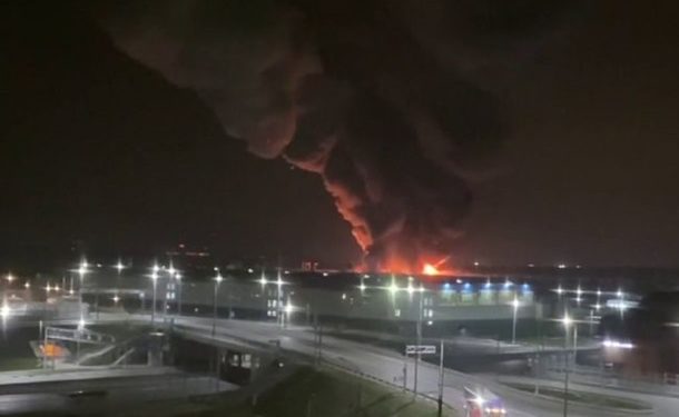 В Подмосковье случился масштабный пожар на складе