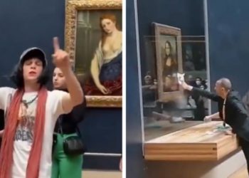 Noi detalii despre tentativa de a vandaliza pictura „Mona Lisa”. Bărbatul care a aruncat în ea cu o prăjitură se afla în scaun cu rotile, deghizat în femeie | VIDEO