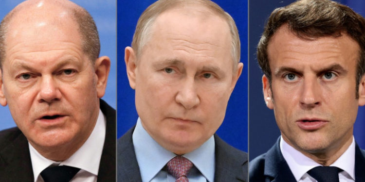 Scholz, Macron și Putin au avut o discuție telefonică în trei pe tema războiului din Ucraina