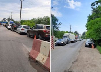 Ambuteiaj la frontiera Sculeni: Circa 70 de mașini așteaptă să iasă din țară | FOTO