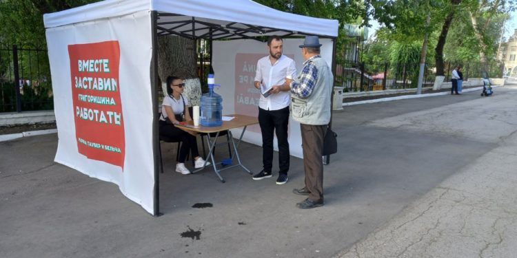 Marina Tauber și bălțenii îi pun la treabă pe Grigorișin și PAS: Pe străzile orașului Bălți au fost instalate corturi de colectare a problemelor orașului