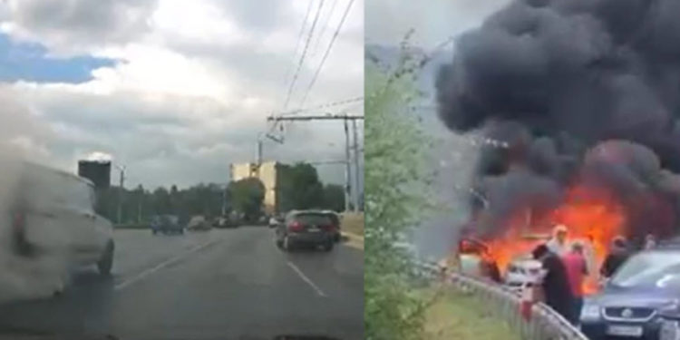 Ghinion pentru trei șoferi din țată. S-au pomenit cu mașinile cuprinse de flăcări în plină stradă | VIDEO