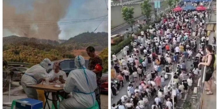 Milioane de chinezi au așteptat la coadă să se testeze pentru Covid la peste 40 °C, în timp ce în jurul lor ardeau pădurile