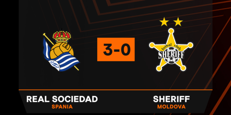 Eșec pentru Sheriff, în Spania. Real Sociedad a marcat 3 goluri spectaculoase în poarta campioanei Moldovei