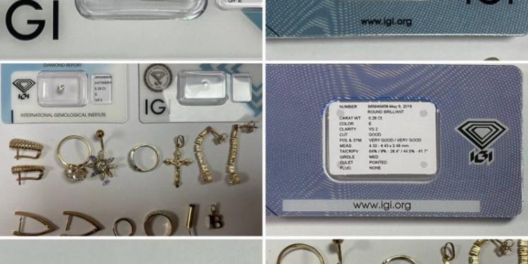 Aur și diamante, ridicate de vameși la Leușeni. Un bărbat a încercat să aducă din Olanda bijuterii și pietre prețioase