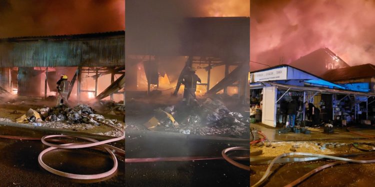 Incendiu puternic la Piața Centrală din Chișinău. Oamenii încearcă să-și salveze bunurile