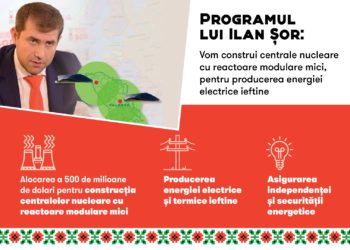 Ilan Șor: Vom construi centrale nucleare cu reactoare modulare mici, care vor permite asigurarea independenței energetice a Republicii Moldova
