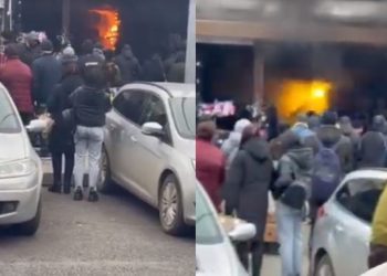 Incendiu la Piața Centrală din capitală: A luat foc o gheretă de la Piață Centrală