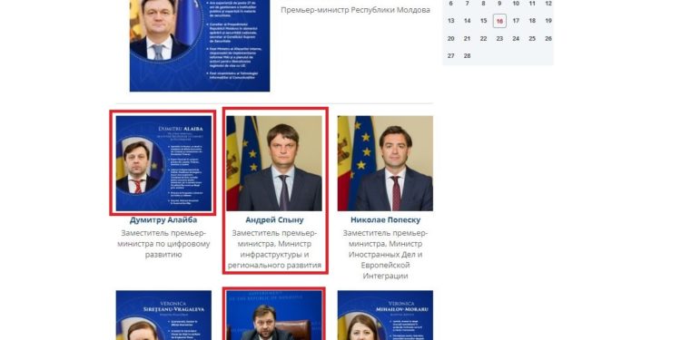 Gafe pe site-ul Guvernului: În lista miniștrilor este inclus și Andrei Spînu, iar unii miniștri se regăsesc de două ori