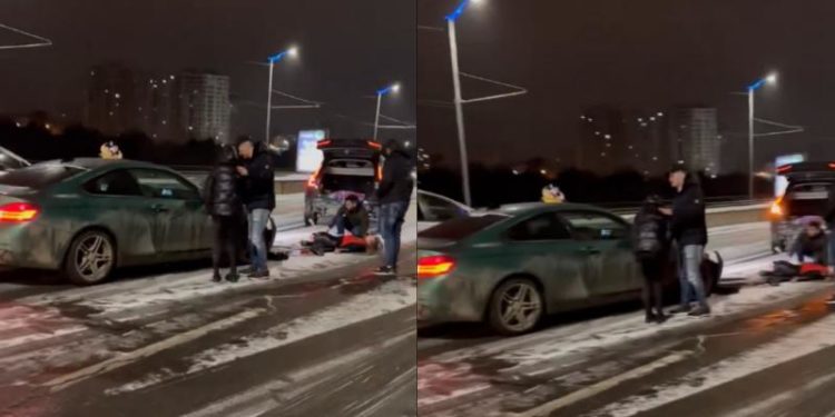 Imagini +18: O șoferiță a fost strivită între două mașini, în capitală. Tânăra de 26 de ani a rămas fără picioare