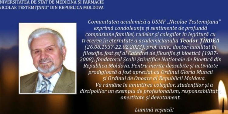 A încetat din viață filosoful și profesorul universitar Teodor Țîrdea: „O personalitate deosebită”