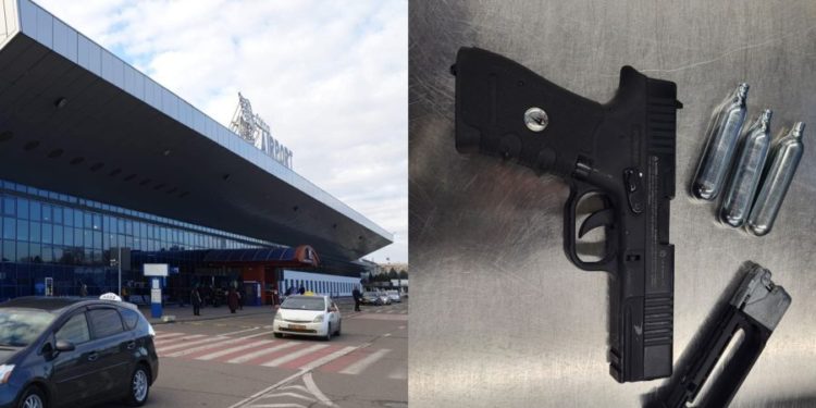 Pericol la aeroportul de la Chișinău. O cetățeancă a Ecuadorului, prinsă cu un pistol pneumatic