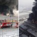 Fum devastator în Rusia! Arde un depozit de frigidere. Flăcările s-au extins pe 7 000 de metri pătrați