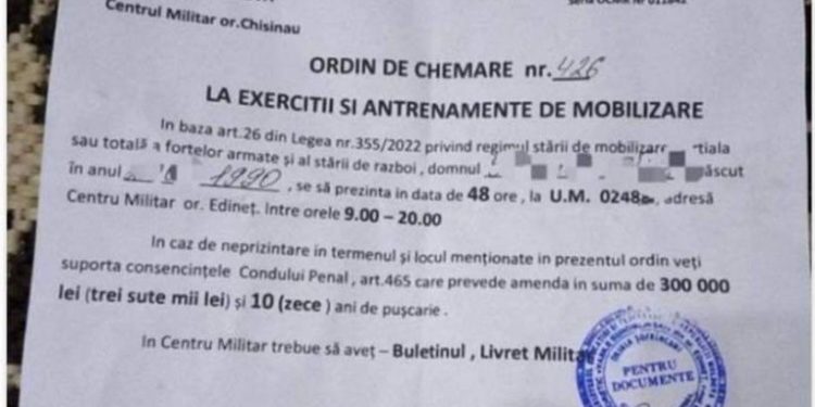 Fotografii cu ordine de chemare a cetățenilor la exerciții militare circulă pe internet. Ministerul Apărării: Informația este falsă | VIDEO