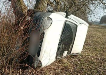 В Рыбнице автомобиль вылетел с дороги, врезался в дерево и перевернулся