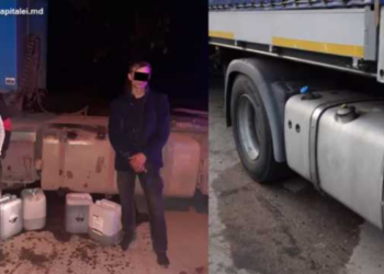 Patru moldoveni au fost prinși furând motorină din camioane în zona de graniță. Ar fi reușit să sustragă 200 de litri de combustibil | VIDEO