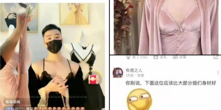 China interzice femeilor să prezinte lenjerie pe fluxurile video, așa că magazinele online folosesc bărbați pe post de modele