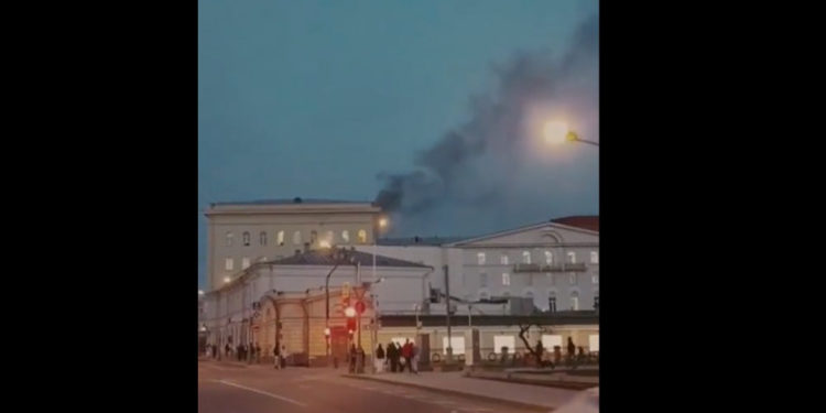 Incendiu la Ministerul Apărării din Moscova