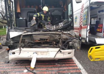 Autocar de pe ruta Odessa-Chișinău, implicat în accident. Șoferul a ajuns la spital