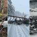 Trafic blocat pe mai multe drumuri din România din cauza ninsorilor, copaci doborâți peste mașini, acoperișuri smulse de vânt
