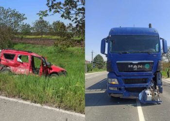 Accident violent la Fălești: O mașină, lovită lateral de un TIR cu semiremorcă, în timp ce se întorcea pe traseu