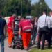 O femeie, spitalizată, după ce a fost lovită de un automobil, pe o trecere de pietoni | VIDEO