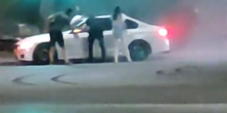 Drift ilegal în sectorul Buiucani al Capitalei: „Distracția” s-a soldat cu accident, dar și cu bătaie | VIDEO