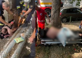 Incidentul s-a produs din neatenție: Ce se cunoaște despre bărbatul care s-a înfipt într-o țeavă ascuțită, în capitală | VIDEO