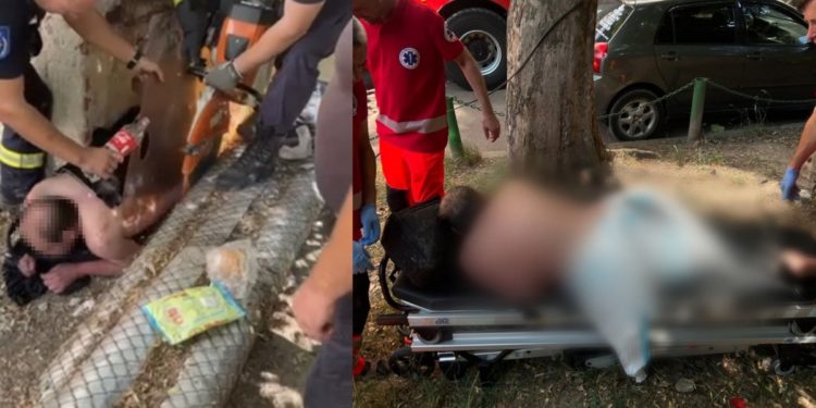 Incidentul s-a produs din neatenție: Ce se cunoaște despre bărbatul care s-a înfipt într-o țeavă ascuțită, în capitală | VIDEO