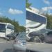 Accident violent la Anenii Noi: Doi pasageri au ajuns la spital, după ce mașina de taxi cu care se deplasau s-a lovit cu un camion