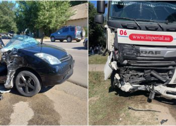 Accident violent în Pelinei, raionul Cahul: O mașină a fost ruptă în două după impact