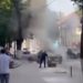 Un automobil a luat foc pe o stradă din municipiul Chișinău: Imaginile au fost surprinse de șoferii din trafic