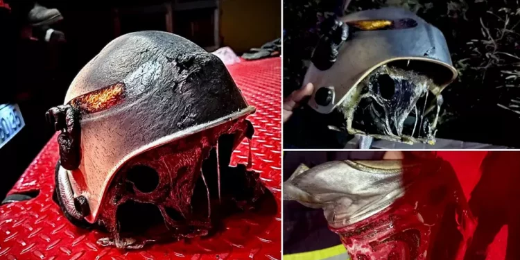 Imagini cu căștile topite ale pompierilor care au intervenit la Crevedia. „Echipamente uzate, uniforme găurite, roboții pot fi controlați doar la o distanță de 300 de metri”