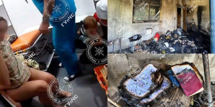 S-au născut în cămaşă! Mamă cu doi copii, scoasă din casa cuprinsă de flăcări | VIDEO