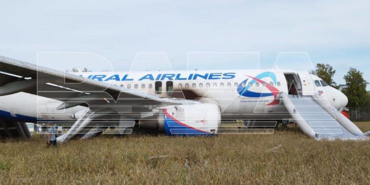 В России пассажирский самолет совершил аварийную посадку в поле