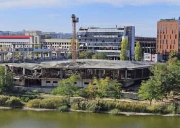 O clădire în construcție din Chișinău s-a prăbușit parțial. Precizările Inspectoratului Național pentru Supraveghere Tehnică | FOTO