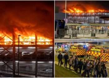Incendiu devastator în parcarea terminalului Aeroportului Luton din Londra: Două zboruri din și spre Chișinău au fost anulate | VIDEO