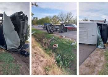 Accident de groază în raionul Sîngerei: Un microbuz s-a răsturnat într-un șanț