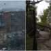 Acoperișuri făcute bucăți, copaci doborâți la pământ și o arcă din fier, căzută peste trotuar: Vântul puternic a făcut ravagii la Tiraspol | VIDEO