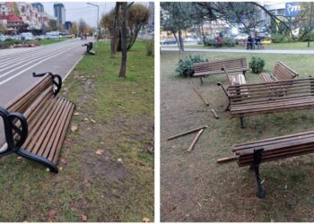 Вандалы разгромили аллею на столичном бульваре. Реакция мэрии и полиции