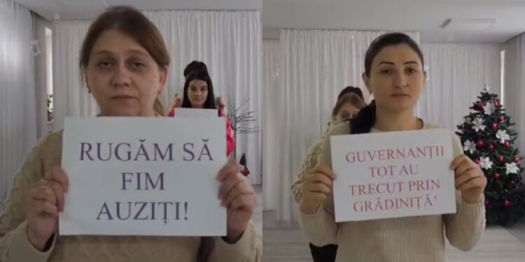 Angajații grădinițelor din țară vor lefuri mai mari: Aceștia au organizat un flash-mob național cu mesaje precum ”Guvernanții tot au trecut prin grădiniță” | VIDEO