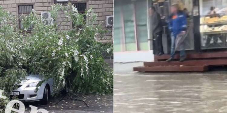 В центре Кишинева затопило подземный переход