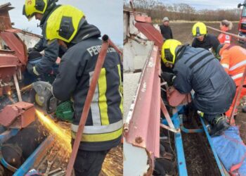 Salvatorii din Orhei au deblocat un bărbat prins într-o semănătoare agricolă