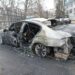 Necaz pentru un șofer din capitală, în prima zi din an: Și-a găsit BMW-ul scrum, după ce mașina a fost mistuită de flăcări