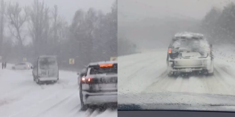 Poliția avertizează: Se circulă cu mare dificultate pe drumul Chișinău-Hîncești