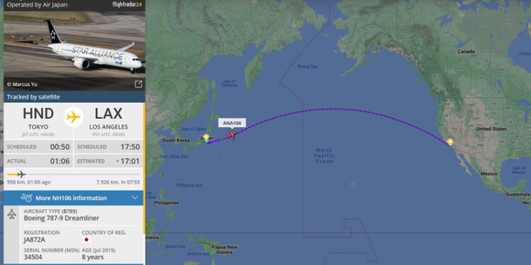 Un avion Boeing 787 a decolat în 2024 și a aterizat în 2023